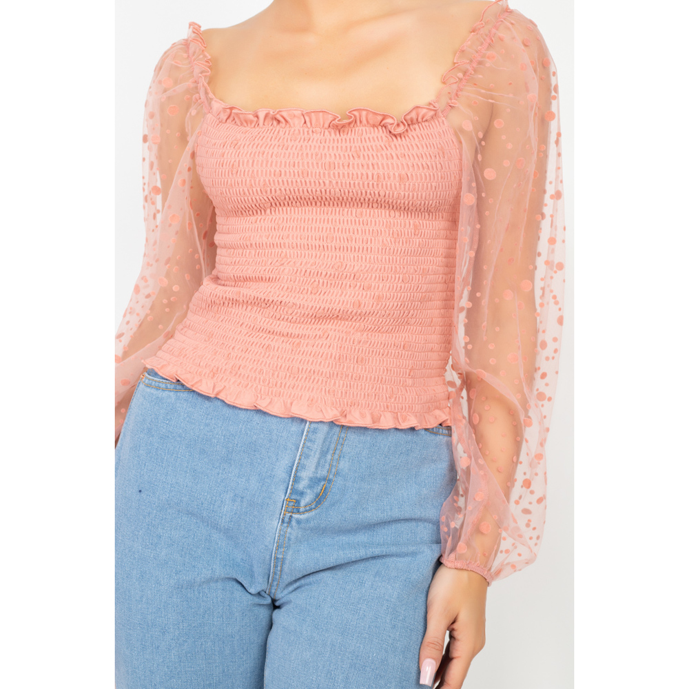 Square Neck Smocking Top - Picture 4 of 8